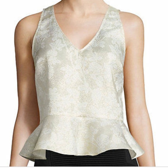 belle sky Tops - Belle Sky GOLD CREAM sleeveless peplum Top Medium
